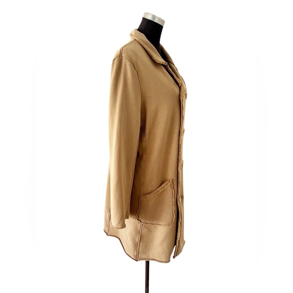 Frank & Eileen Belfast Sweatshirt Trench Coat in Camel Tan Womens Large - Picture 7 of 12